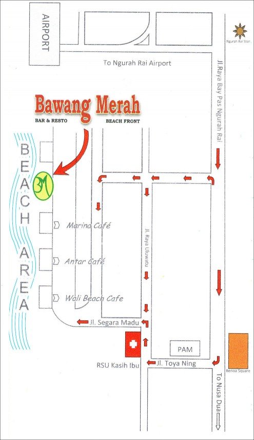 Map Bawang Merah Beach Restaurant
