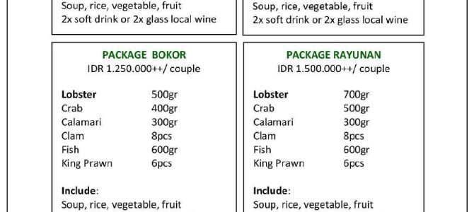 Paket Makanan Laut untuk 2 Orang